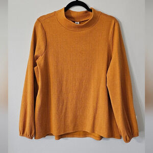 Old Navy Women's Cozy Oversized Boucle Crew-Neck Top Long Sleeve Yellow L